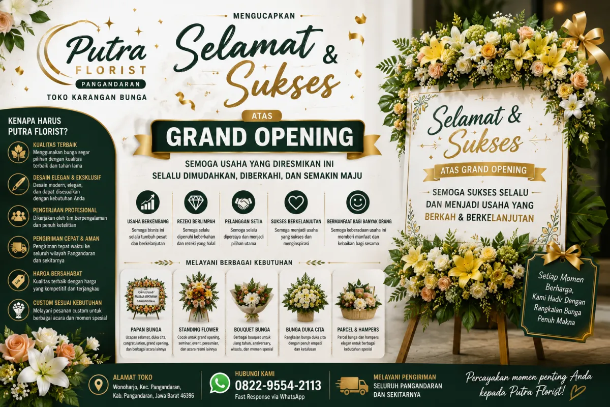 karangan bunga Selamat dan Sukses Pangandaran