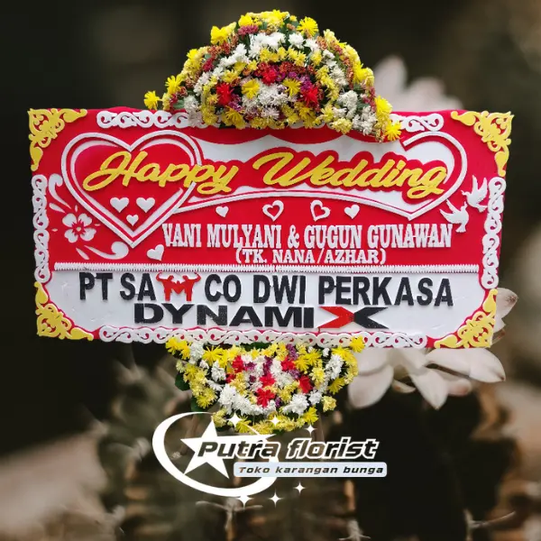 Karangan Bunga Happy Wedding HW019