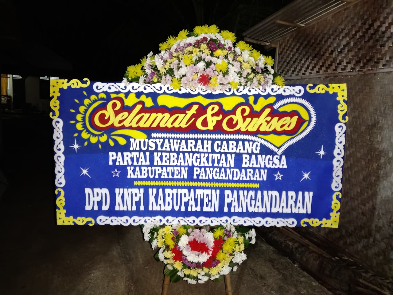 karangan bunga di pangandaran