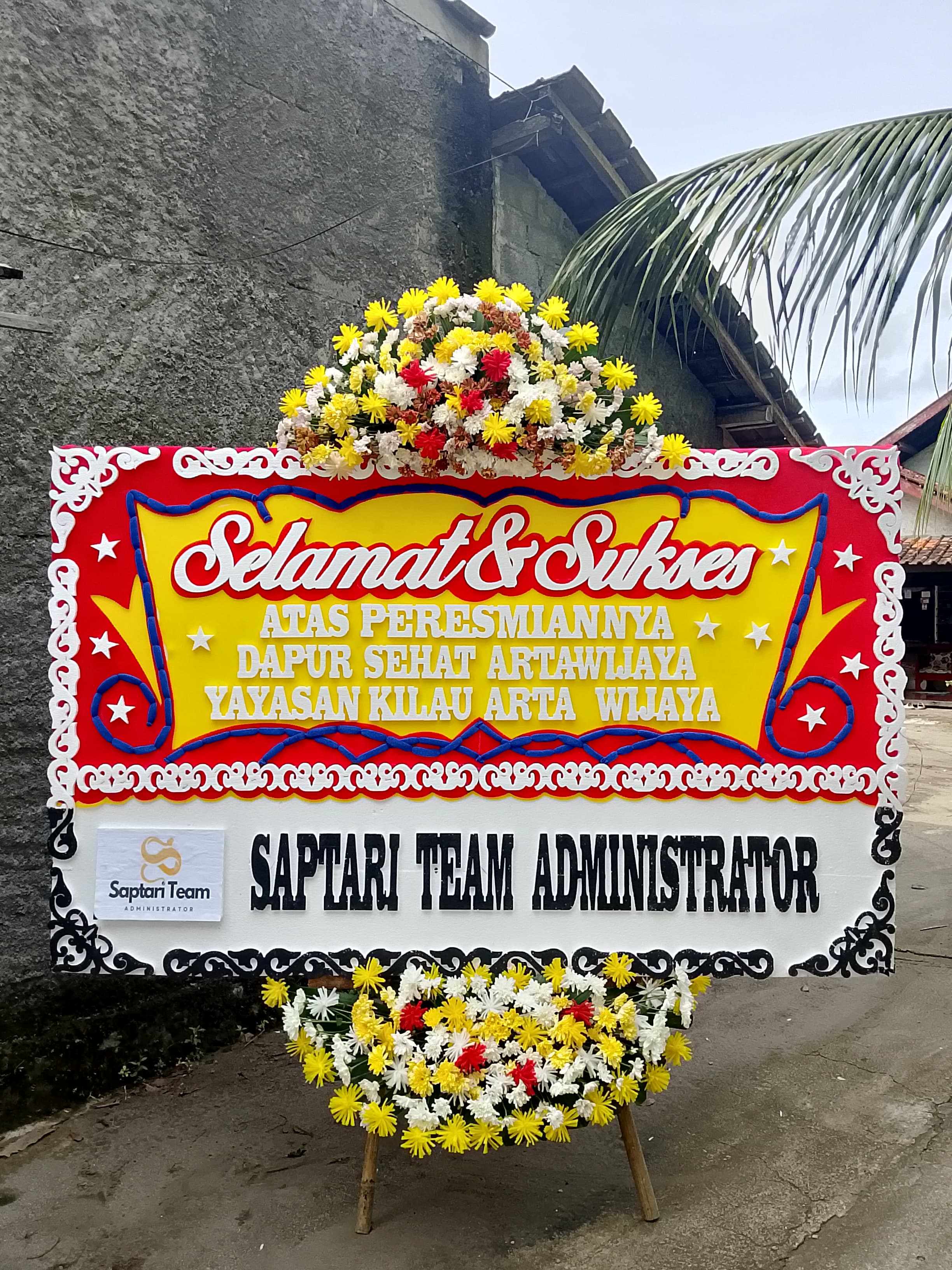 karangan bunga di pangandaran